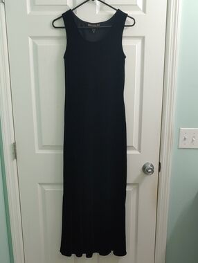 Harari Dress Women's S Sleeveless Vintage Black Maxi Silk Blend